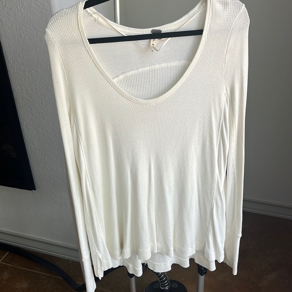 White Long Sleeve Free People Top